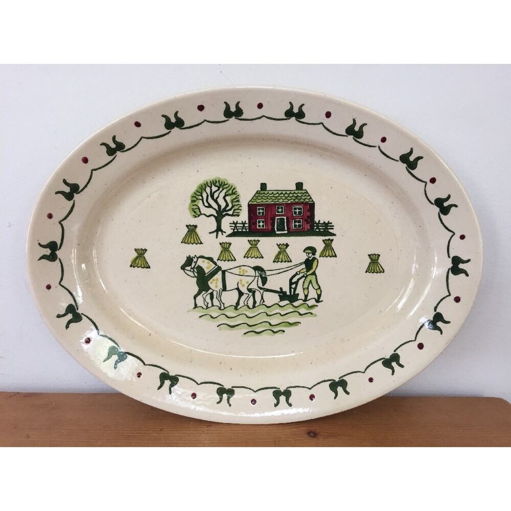 Vintage Metlox Poppytrail Homestead Provincial Oval Serving Platter Tray 13.5"
